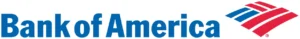 Logotipo de Bank of America con texto azul y símbolo en rojo y azul que parece una bandera estilizada sobre fondo blanco, opiniones bank america europe dac s.