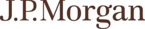 Logotipo de J.P.Morgan en tipografía serif de color marrón sobre fondo blanco; ¿Por qué muchos se arrepienten de elegir JPMorgan Chase?